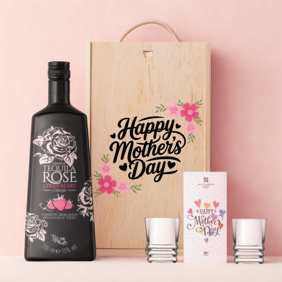 Mother’s Day Tequila Rose Gift Set (70cl) with Shot Glasses &amp; Chocolate – Unique Mother’s Day Gift For Mum