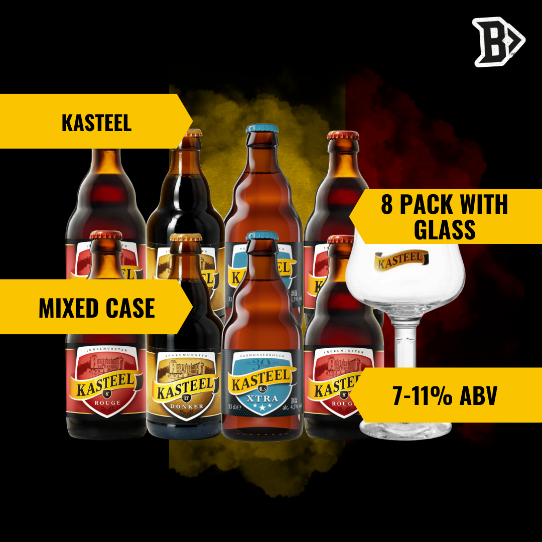 Kasteel Belgian Beer Mixed Case with FREE Kasteel Glass (8 Pack)