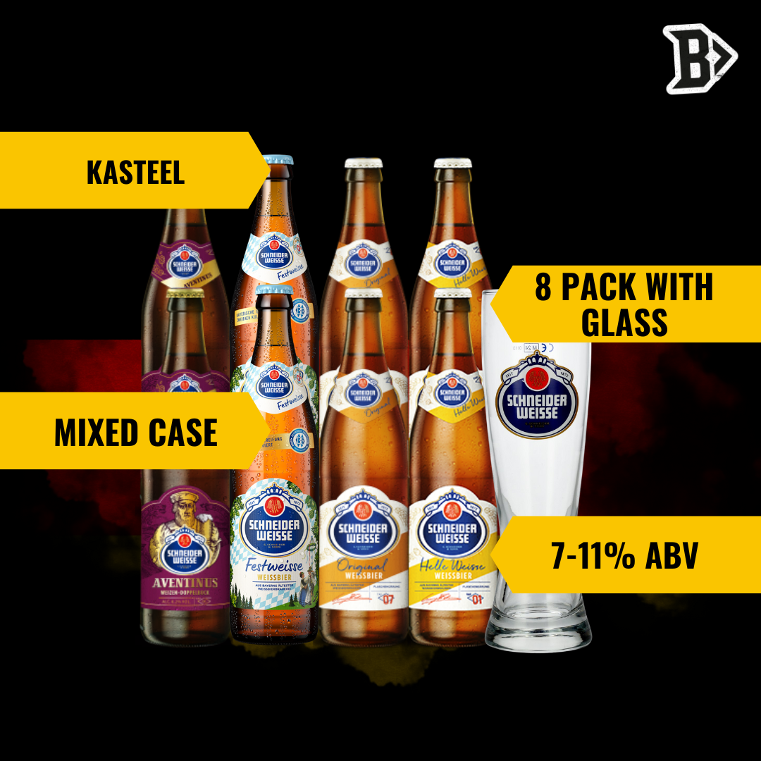 Schneider Weisse Mixed Case with FREE Schneider Weisse Glass (8 Pack)