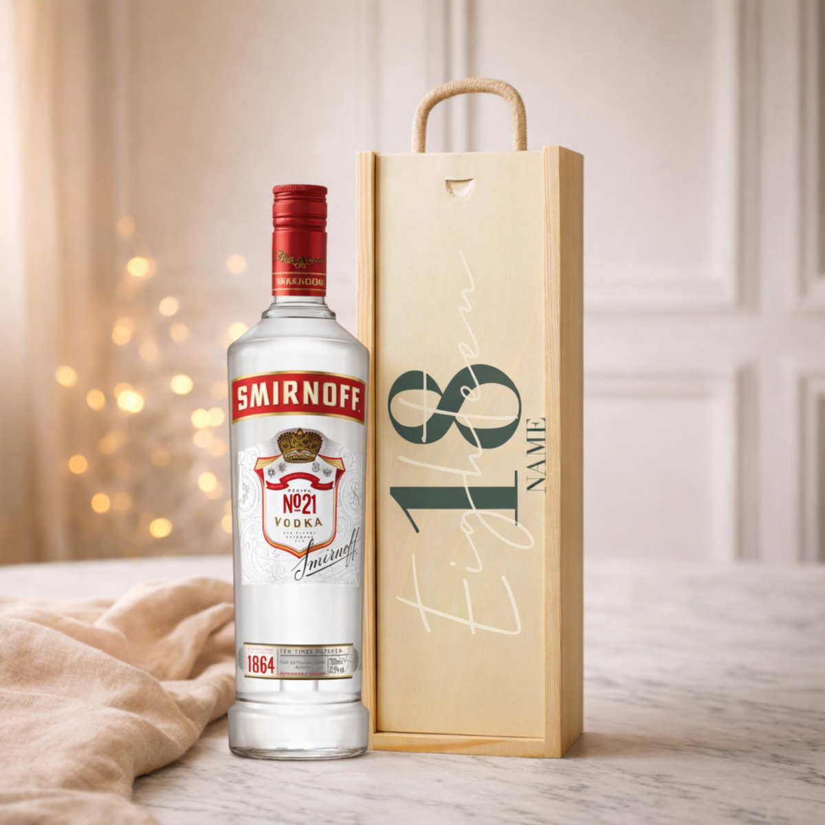 Personalised 18th Birthday Vodka Gift Set – with Personalised Lid