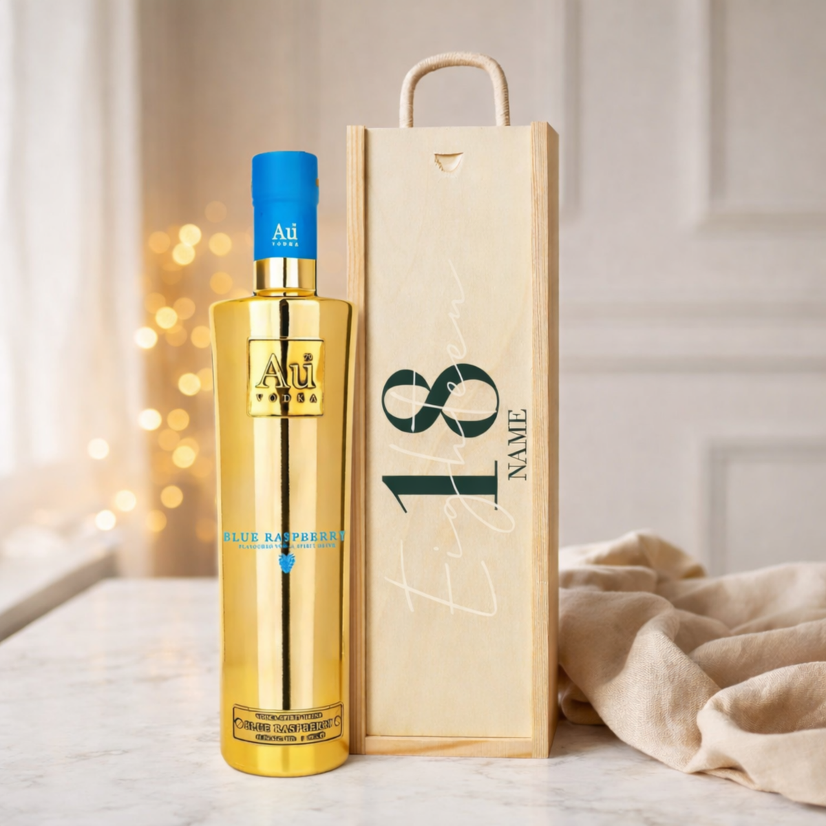 Personalised 18th Birthday Vodka Gift Set – with Personalised Lid