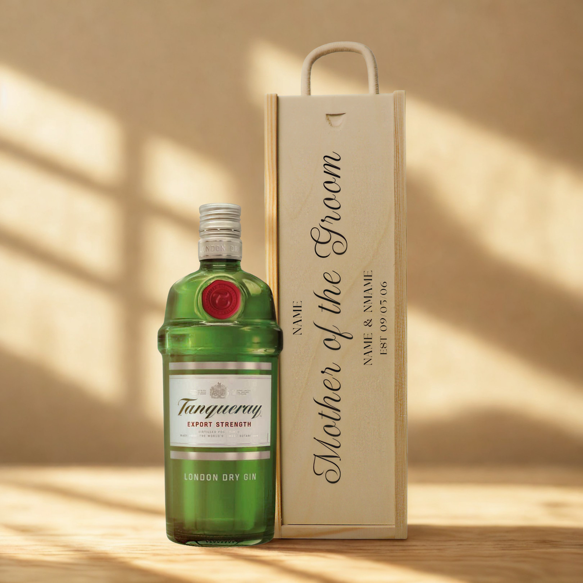 Personalised Mother of The Groom Gin Gift Set with Wooden Presentation Box
