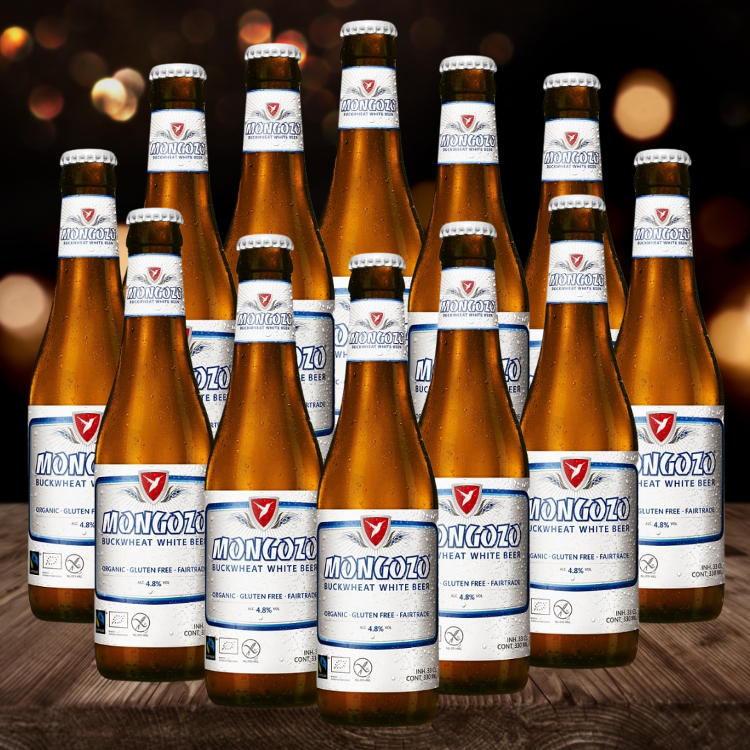 Mongozo Buckwheat Belgium Gluten Free Wheat Beer 330ml Bottles - 4.8% ABV (12 Pack)