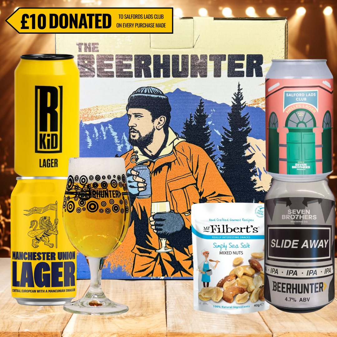 Brian Cannon Designed Manchester Breweries Craft Beer Gift Set with Glass (£10 of every case donated to Salford's lads club)