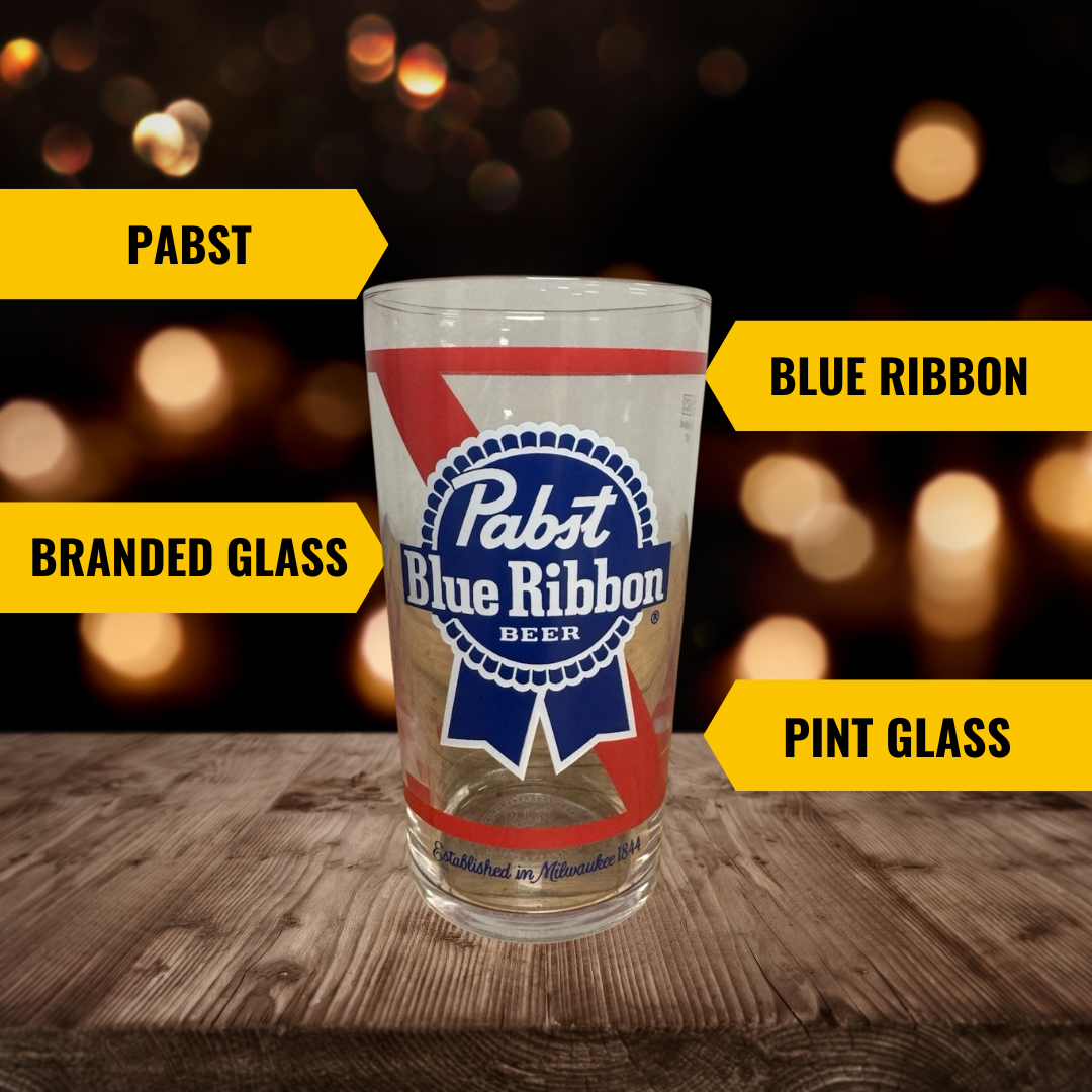 Pabst Blue Ribbon Brewery 500ml pint Glass
