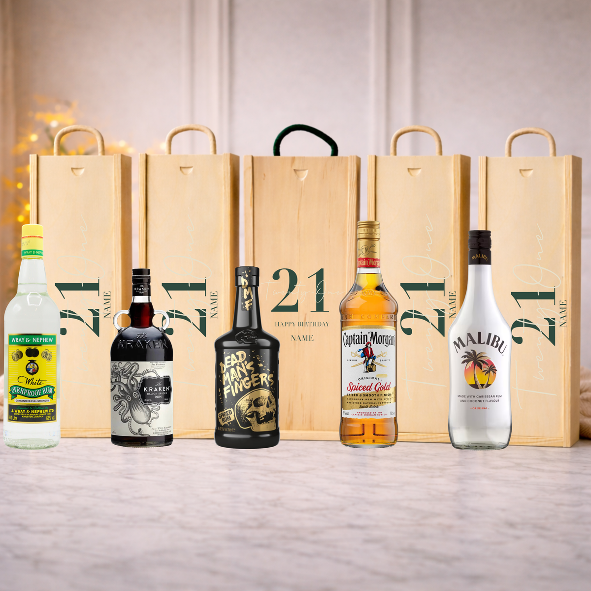 Personalised 21st Birthday Rum Gift Set – Rum with Personalised Lid