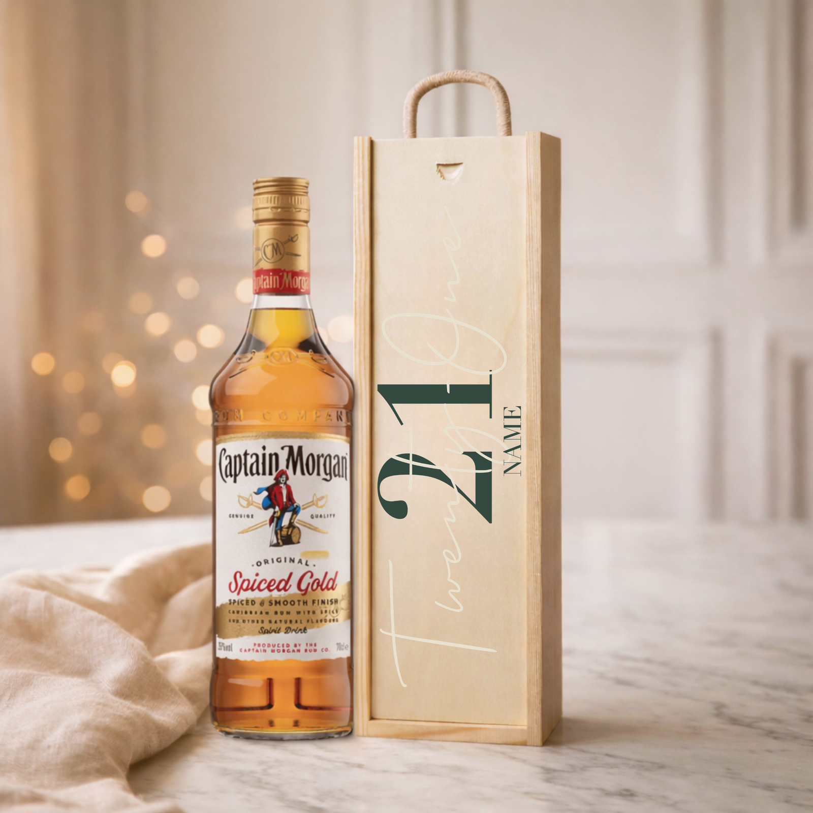 Personalised 21st Birthday Rum Gift Set – Rum with Personalised Lid