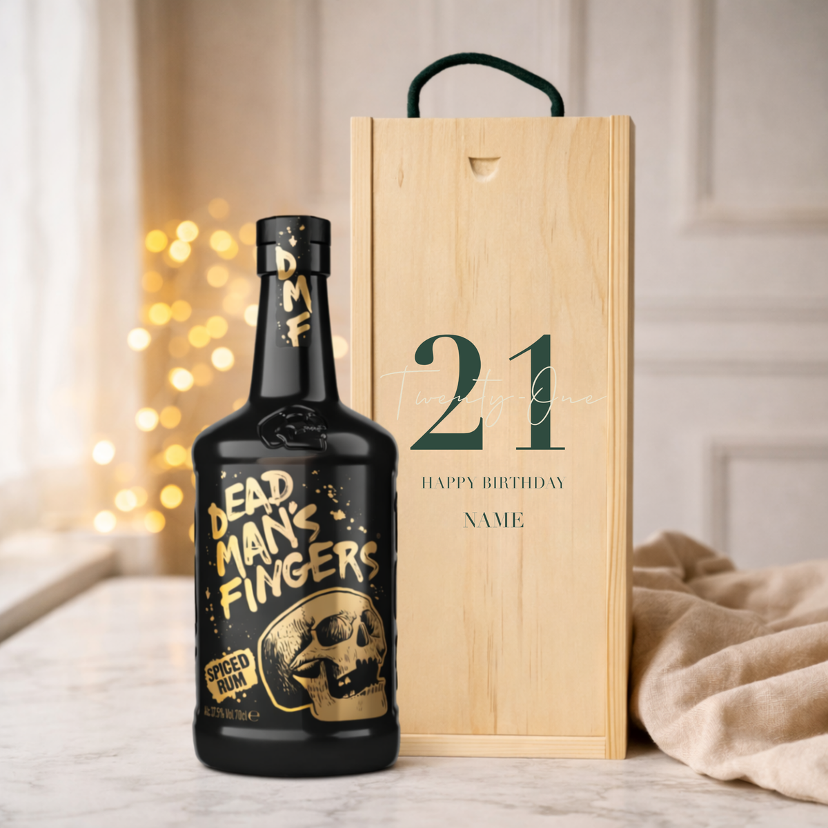 Personalised 21st Birthday Rum Gift Set – Rum with Personalised Lid