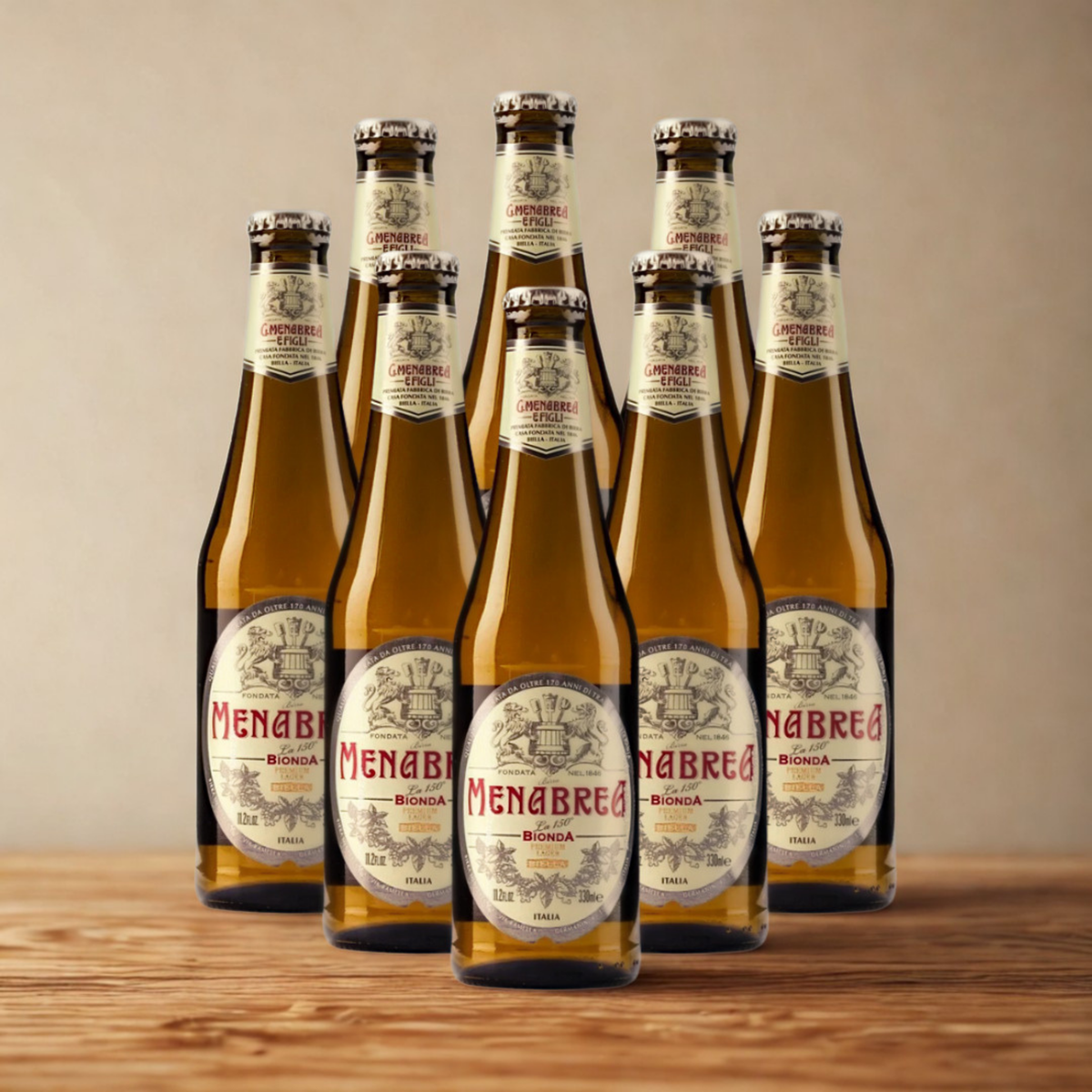 Menabrea Lager 4.8% ABV 330ml Bottles (Multipack)