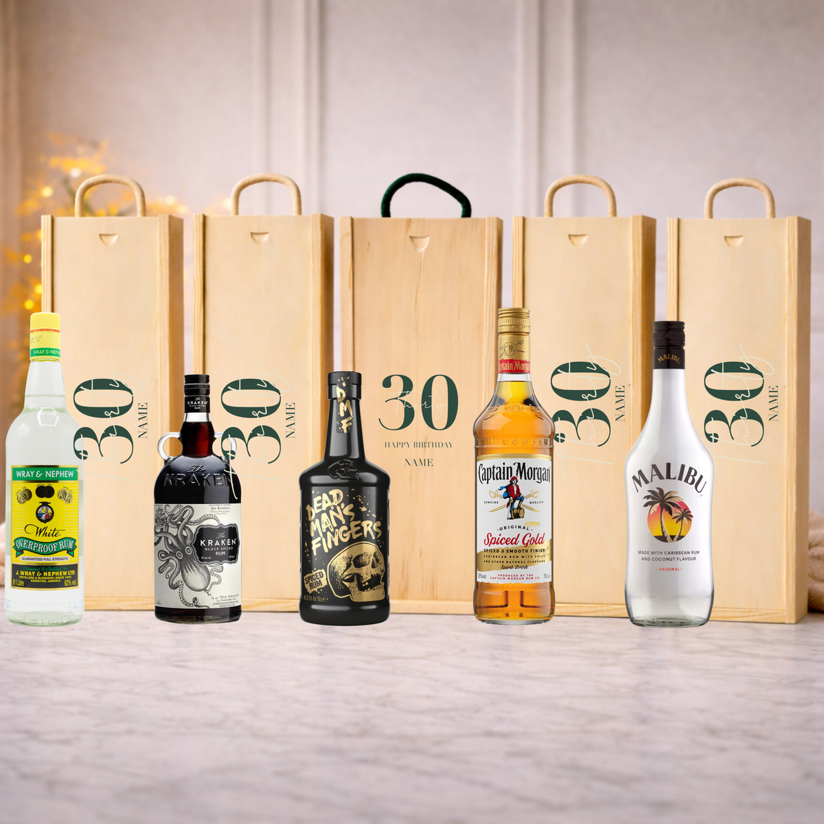 Personalised 30th Birthday Rum Gift Set – Rum with Personalised Lid