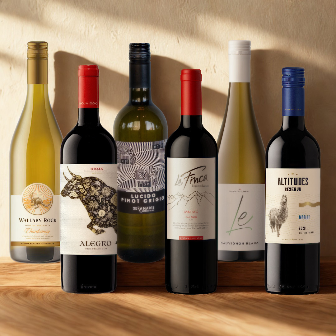 World Wine Customer Favourites Mixed Case – Premium Red &amp; White Selection (6 Bottles)