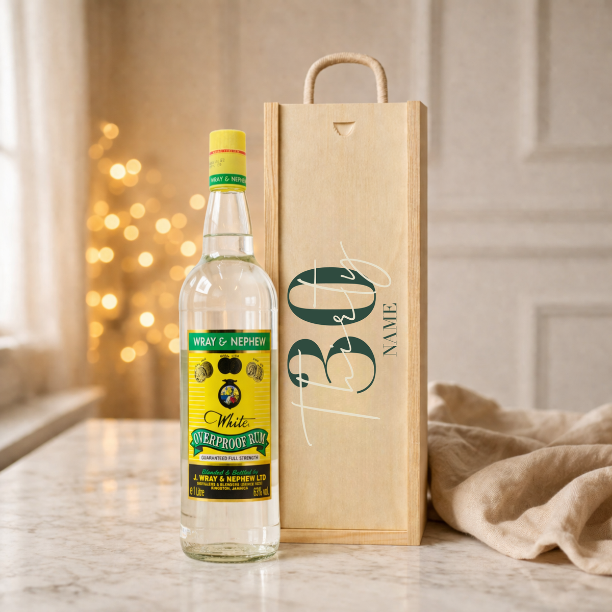 Personalised 30th Birthday Rum Gift Set – Rum with Personalised Lid