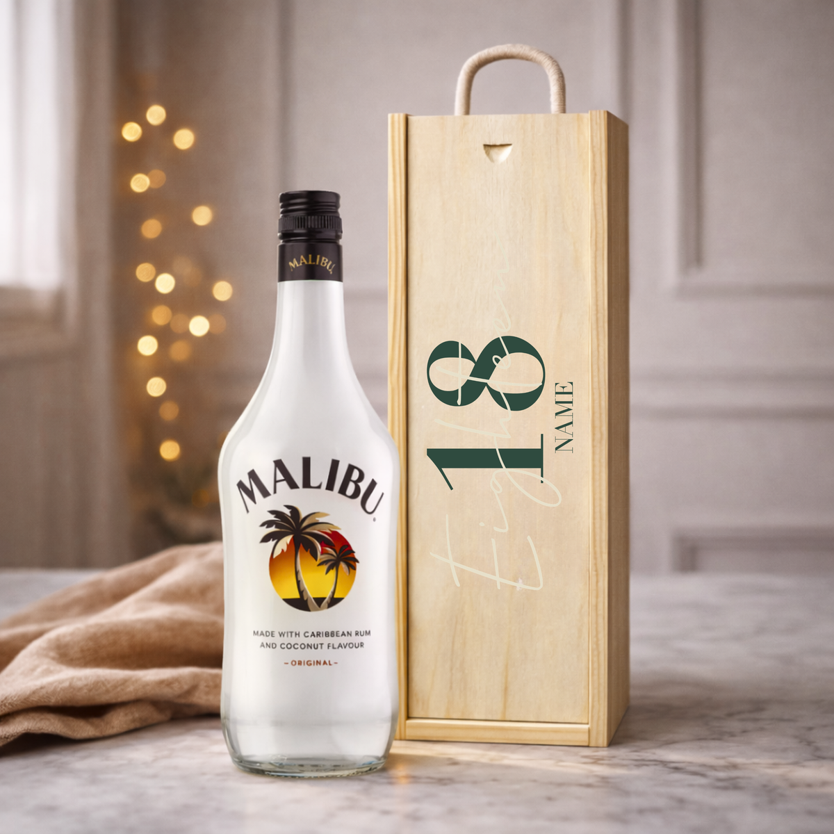 Personalised 18th Birthday Rum Gift Set – Rum with Personalised Lid