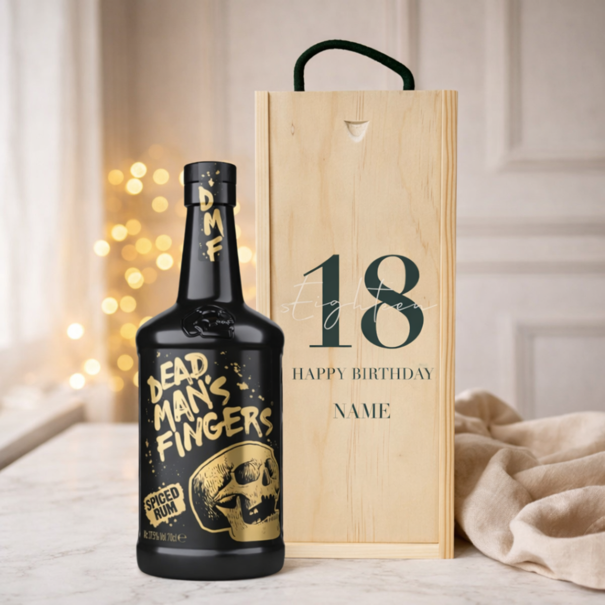 Personalised 18th Birthday Rum Gift Set – Rum with Personalised Lid