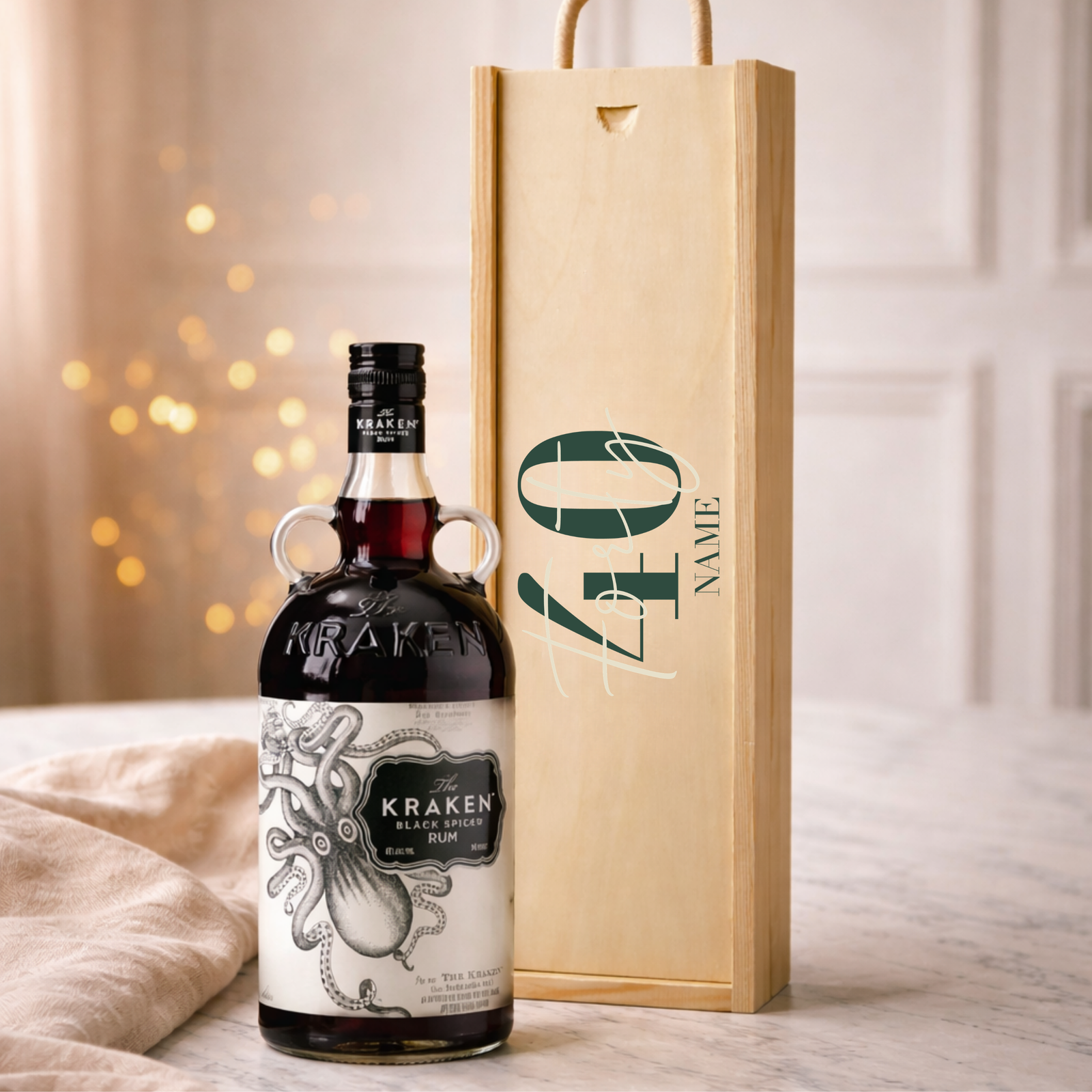 Personalised 40th Birthday Rum Gift Set – Rum with Personalised Lid