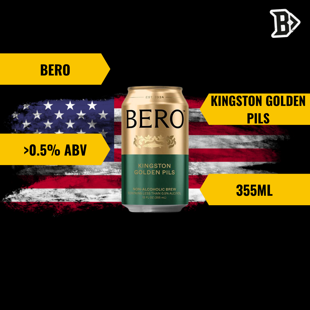 BERO Kingston Golden Pils 355ml Cans – 0.5% ABV (8 pack)