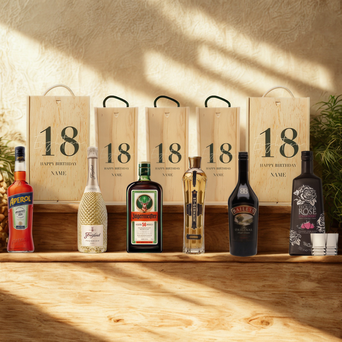 Personalised 18th Birthday Aperitif Gift Set – Premium Spirits Selection with Personalised Lid