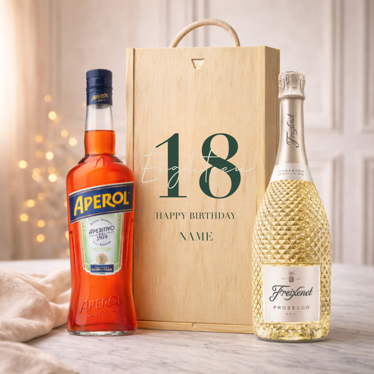 Personalised 18th Birthday Aperitif Gift Set – Premium Spirits Selection with Personalised Lid