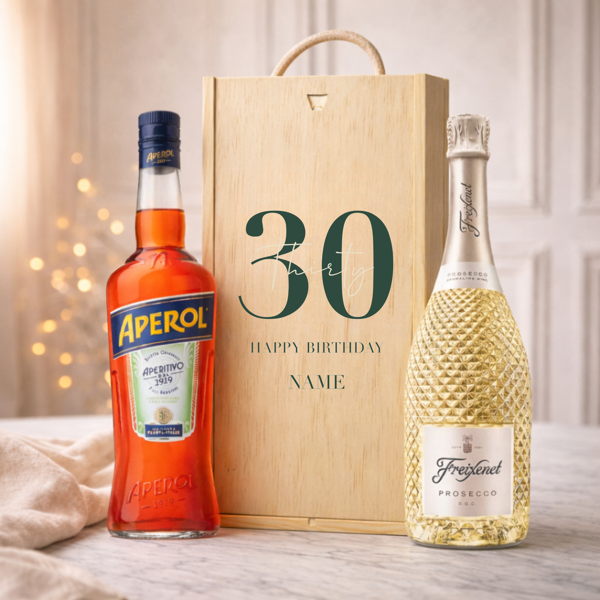 Personalised 30th Birthday Aperitif Gift Set – Premium Spirits Selection with Personalised Lid