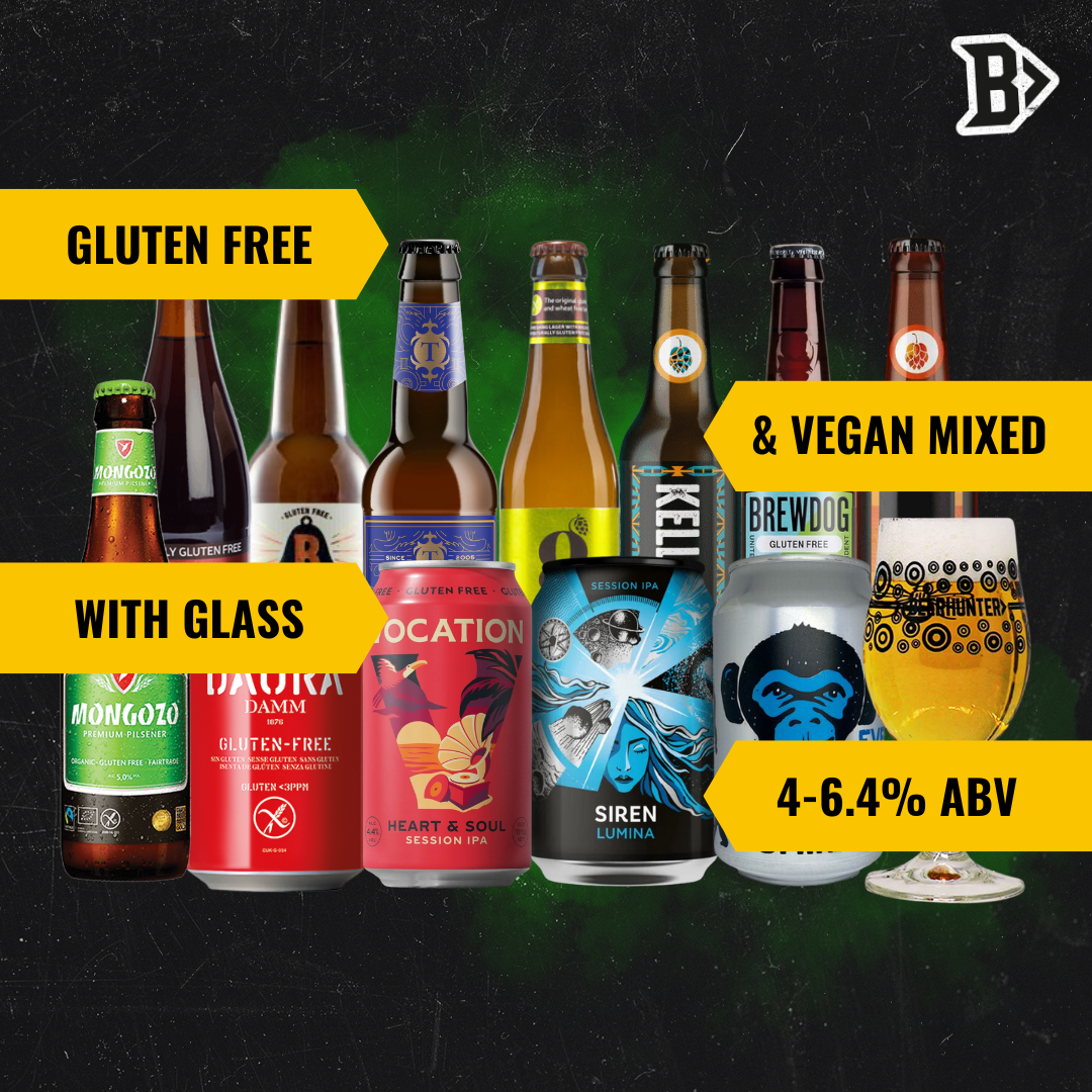 Gluten Free & Vegan Craft Beer Case Gift Set with Glass (12 Pack)