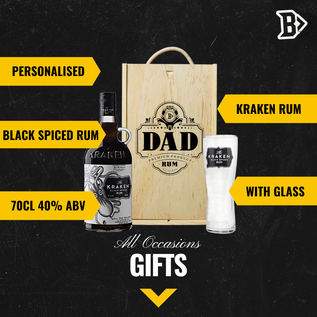 Best Dad Kraken Spiced Rum Gift Set with Kraken Glass - 35cl