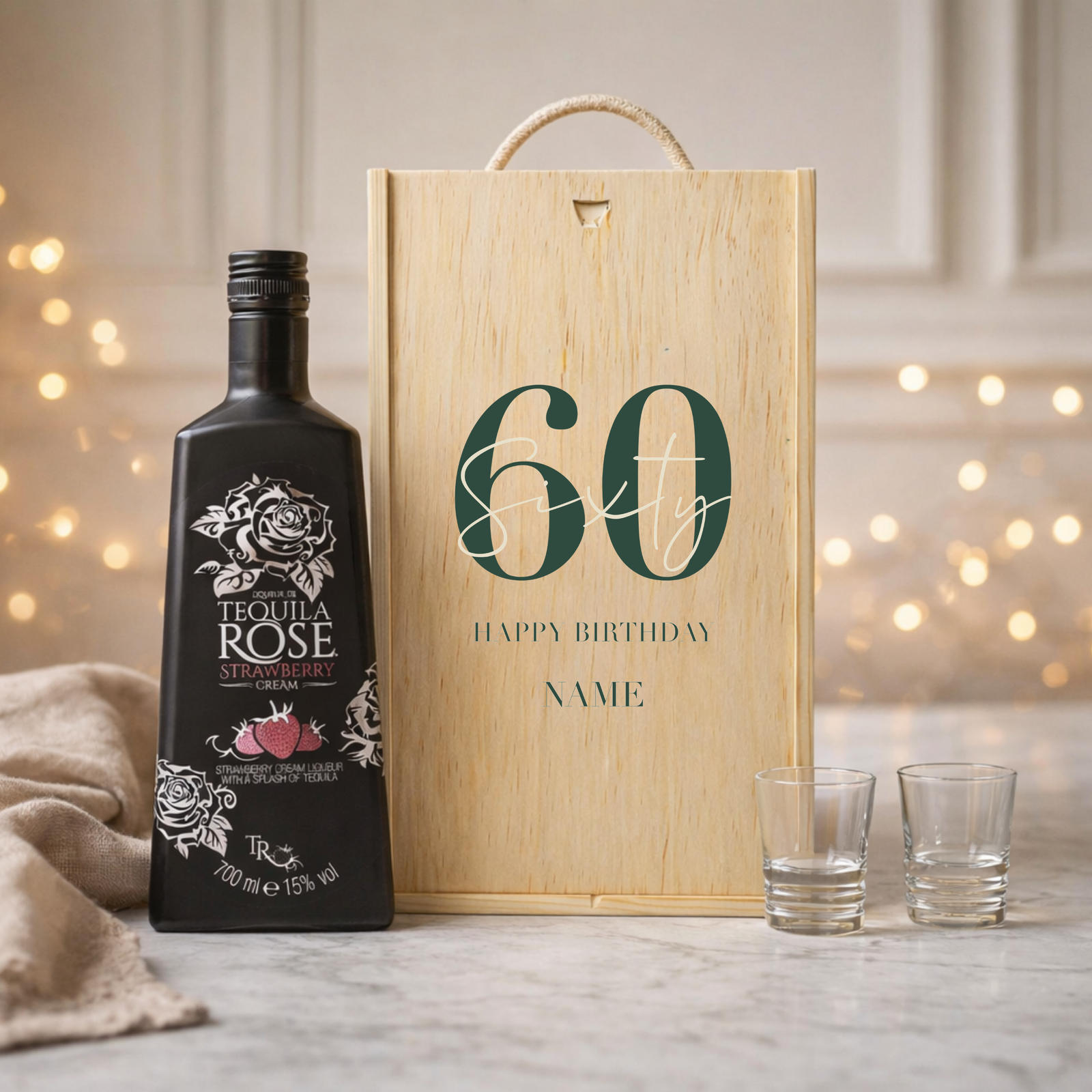 Personalised 60th Birthday Aperitif Gift Set – Premium Spirits Selection with Personalised Lid