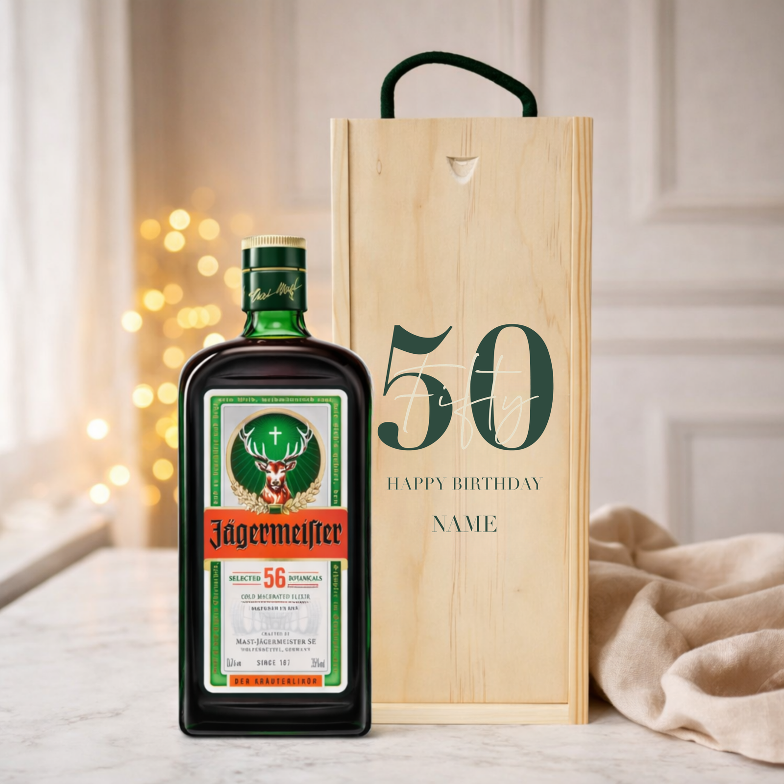 Personalised 50th Birthday Aperitif Gift Set – Premium Spirits Selection with Personalised Lid