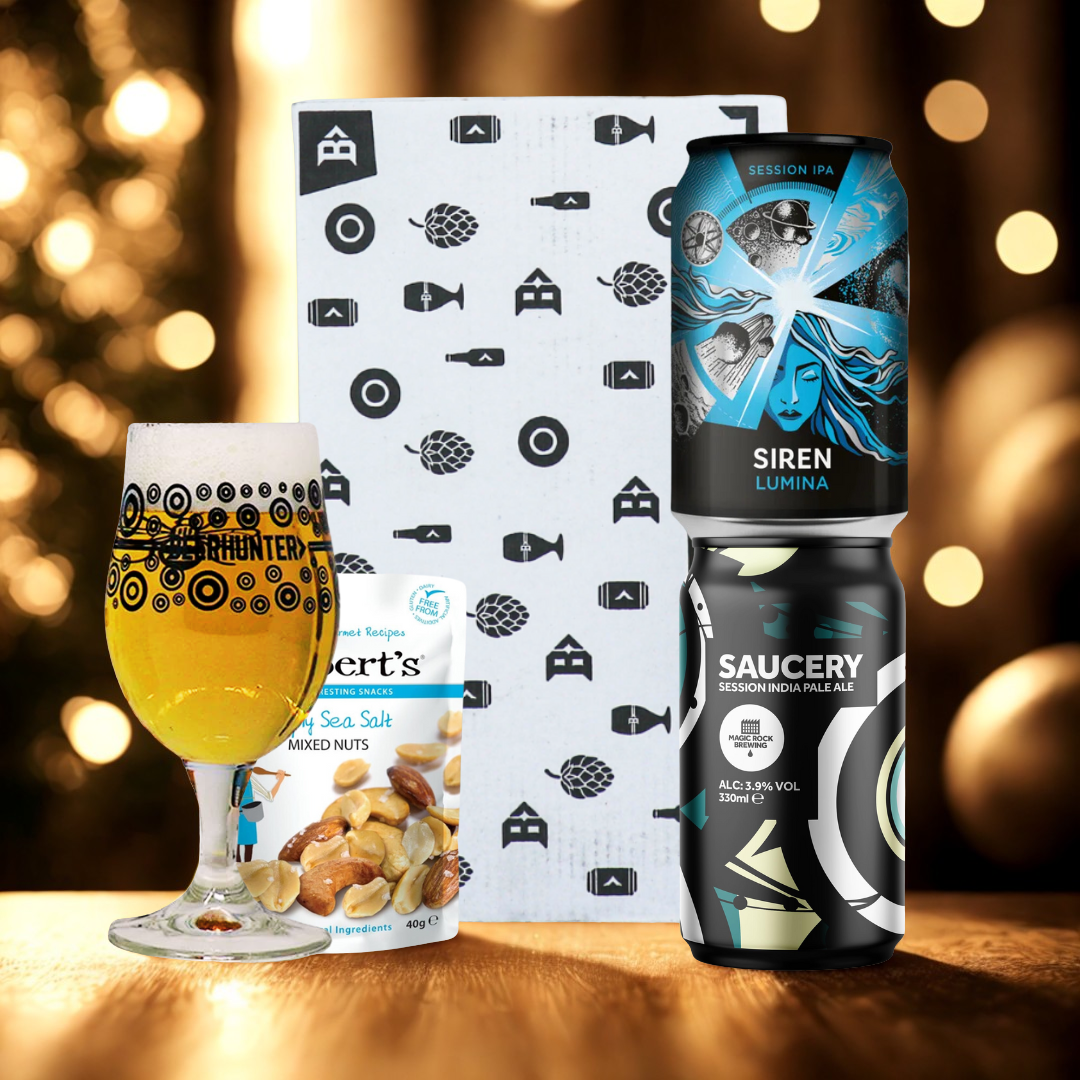 Gluten Free &amp; Vegan Craft Beer 2 Can Gift Set with Beer Hunter Glass (330ml Cans)