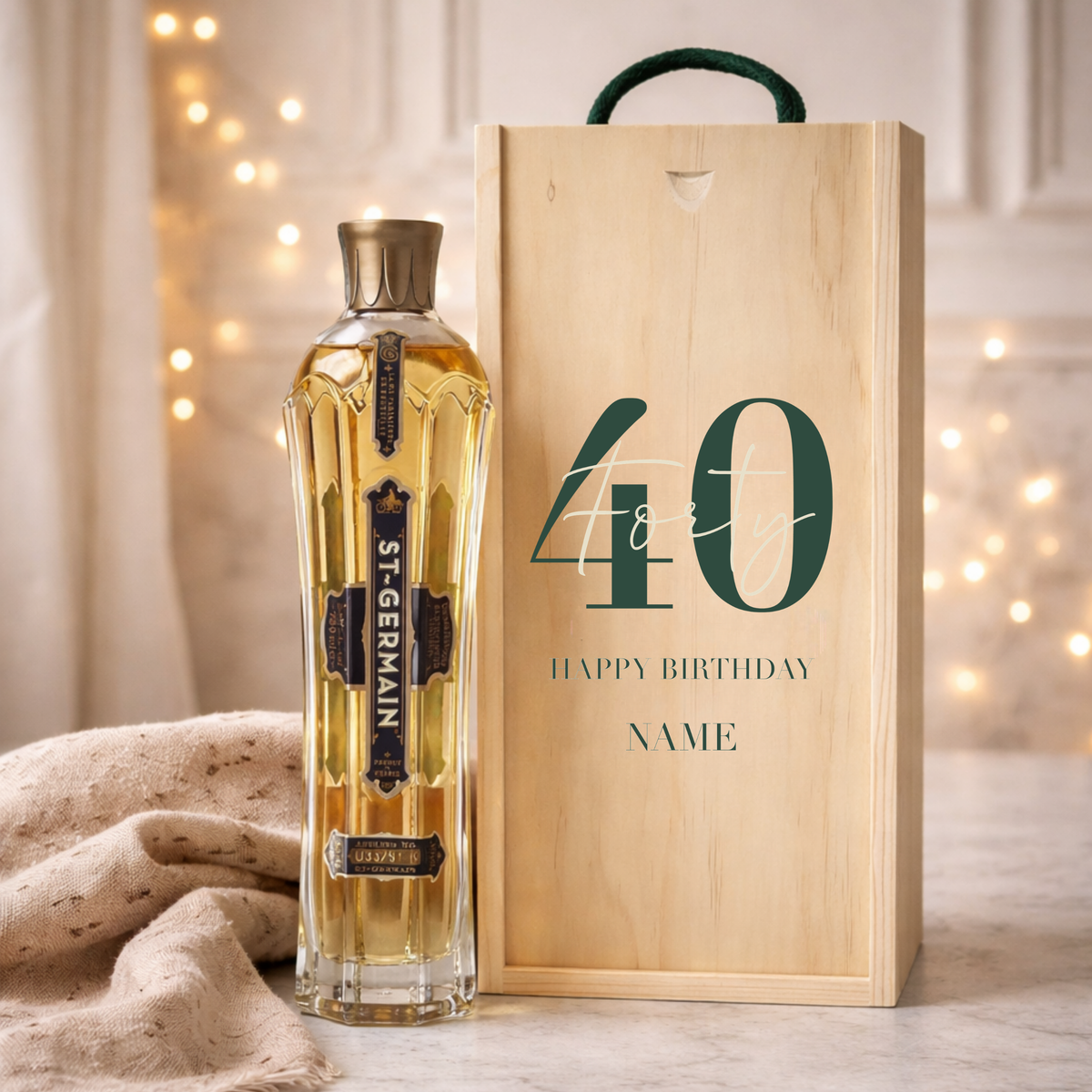 Personalised 40th Birthday Aperitif Gift Set – Premium Spirits Selection with Personalised Lid