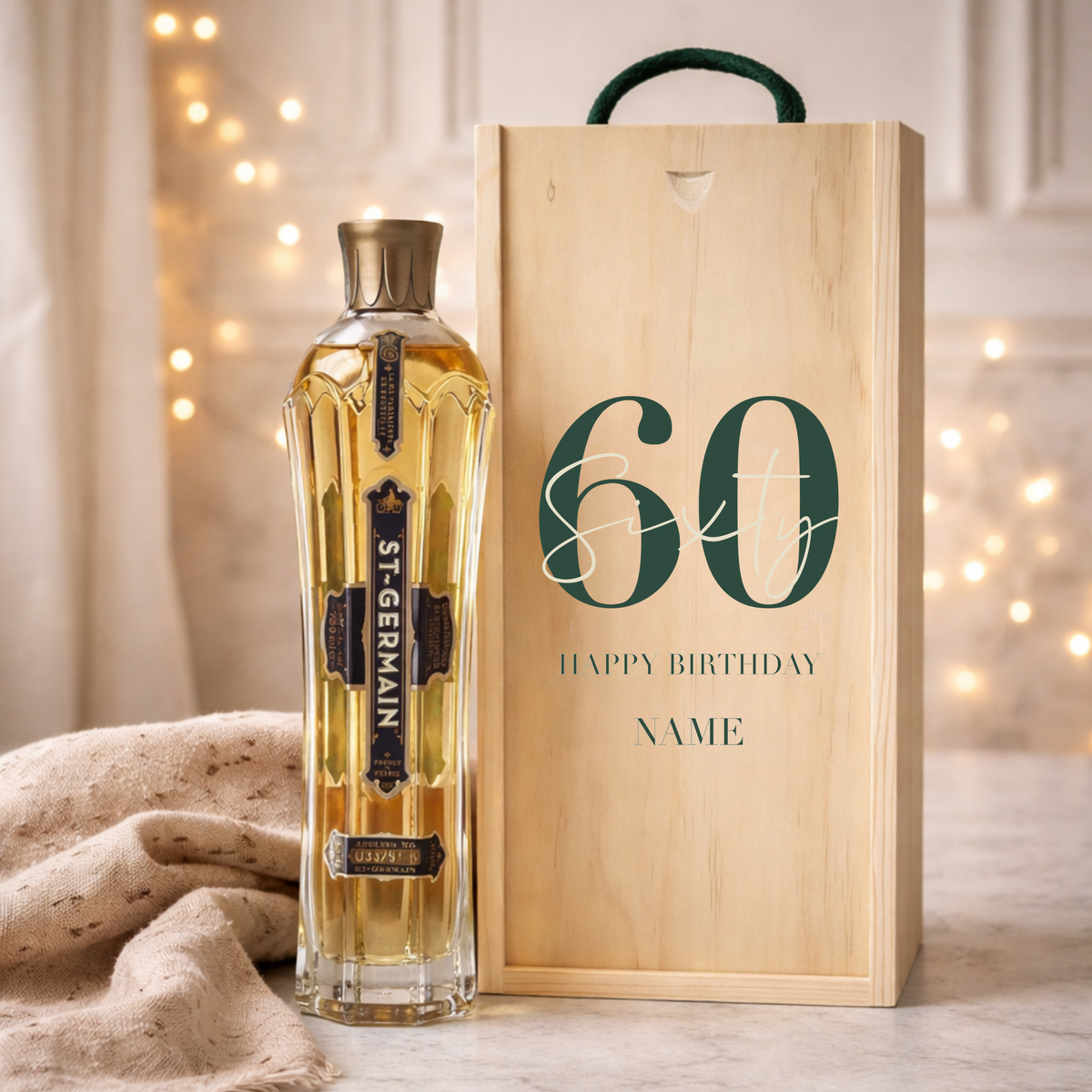 Personalised 60th Birthday Aperitif Gift Set – Premium Spirits Selection with Personalised Lid