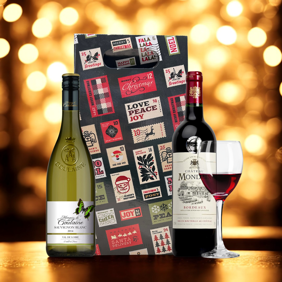 French Classic Red & White Wine Gift Set Collection – Goulaine Sauvignon Blanc & Château Mondain Bordeaux (2 x 75cl)