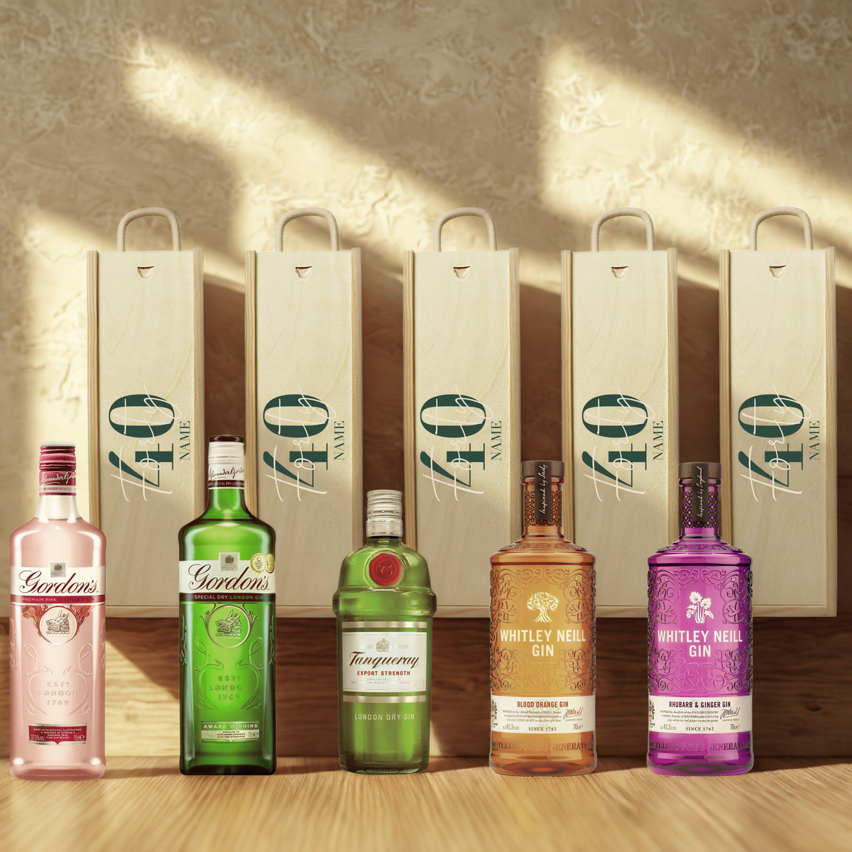 Personalised 40th Birthday Gin Gift Set – 70cl with Personalised Lid