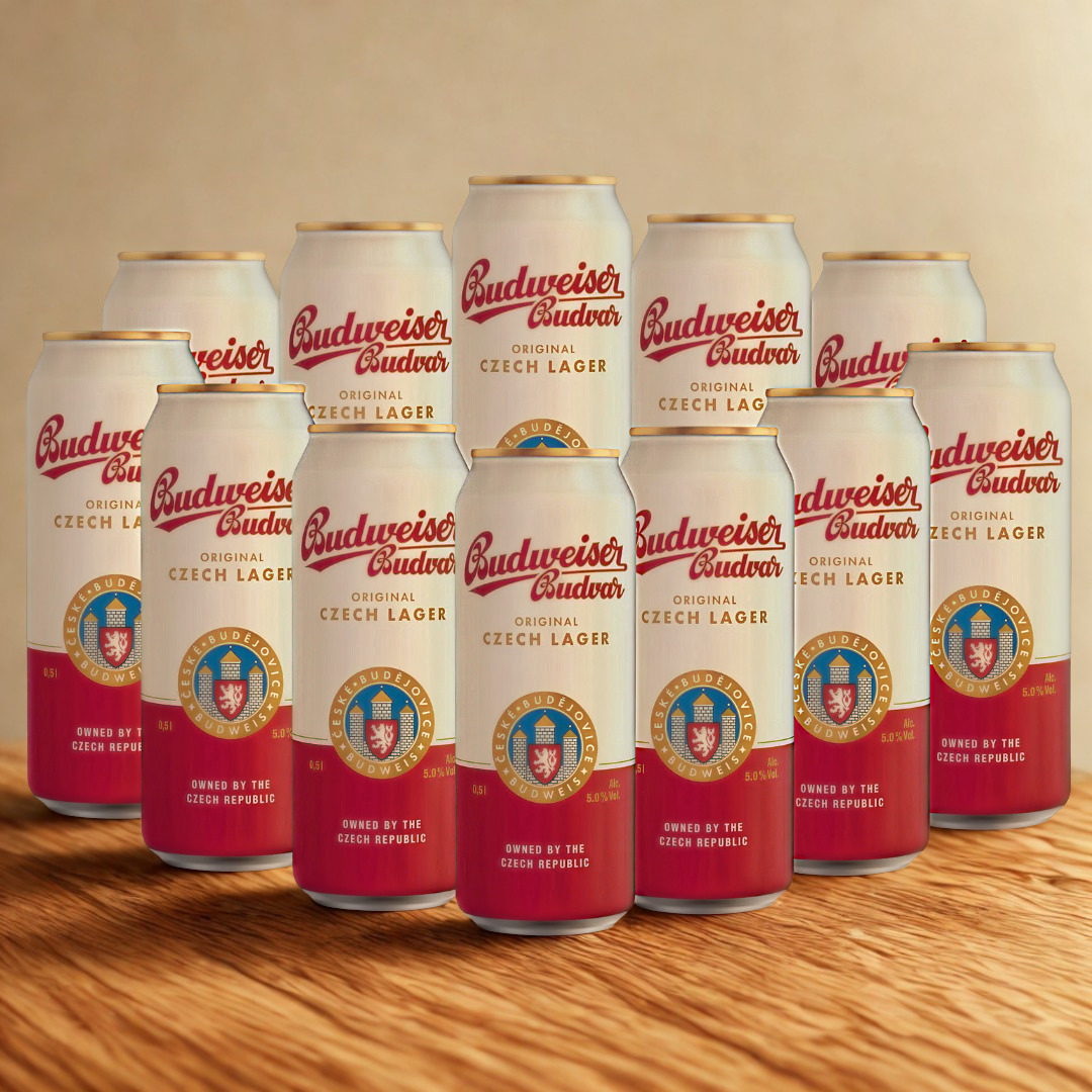 Budweiser Budvar Czech Lager 500ml Cans - 5% ABV (Multipack)