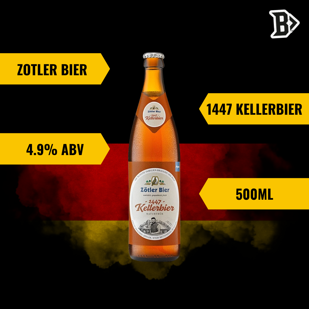 Zötler 1447 German Kellerbier 500ml Bottles - 4.9% ABV (12 Pack)