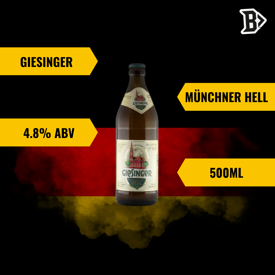 Giesinger German Münchner Hell 500ml Bottles - 4.8% ABV (12 Pack)