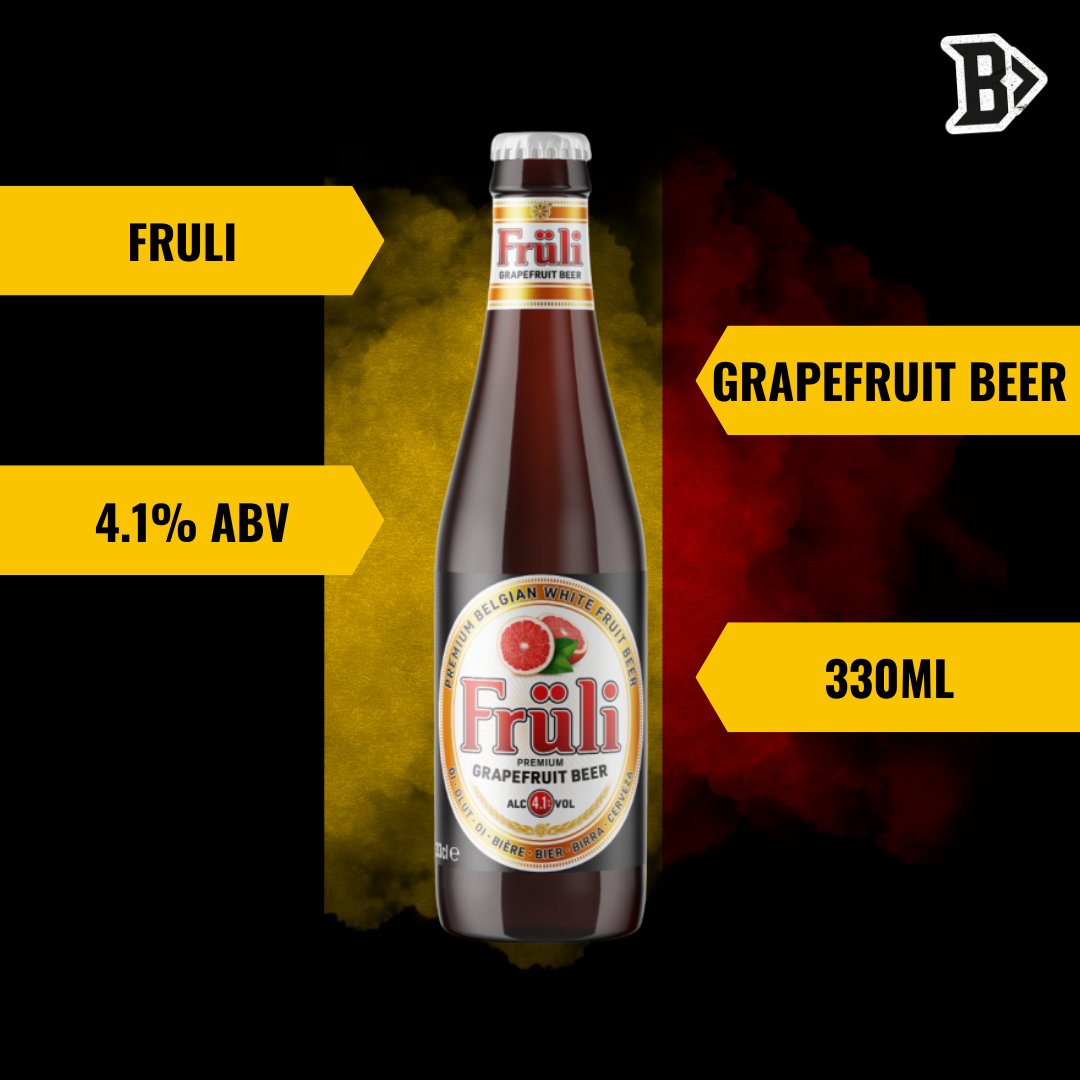Fruli Grapefruit Belgian Fruit Beer – 4.1% ABV 330ml Bottle (12 Pack)