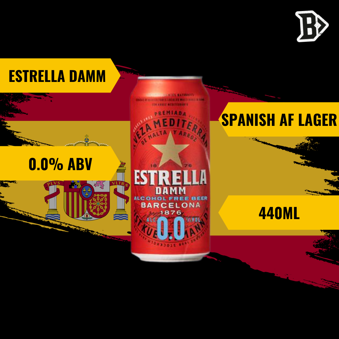 Estrella Damm 0.0 Alcohol-Free Lager 440ml Can (12 Pack)