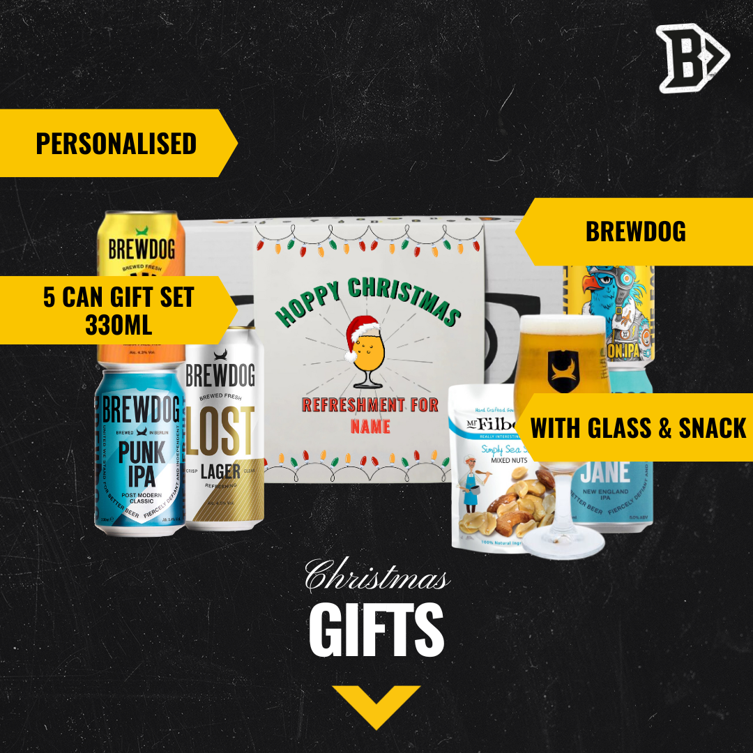 Personalised Brewdog Christmas Craft Beer Gift Set - IPA, Pale Ale &amp; Lager (5 x 330ml)