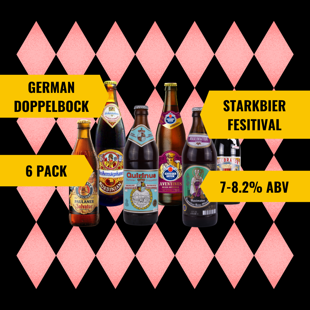 German Doppelbock Starkbier Festival Mixed Case (Augustiner, Paulaner, Ayinger, Schneider, Tegernseer &amp; Weihenstephan) – 7–8.2% ABV (6 Pack)