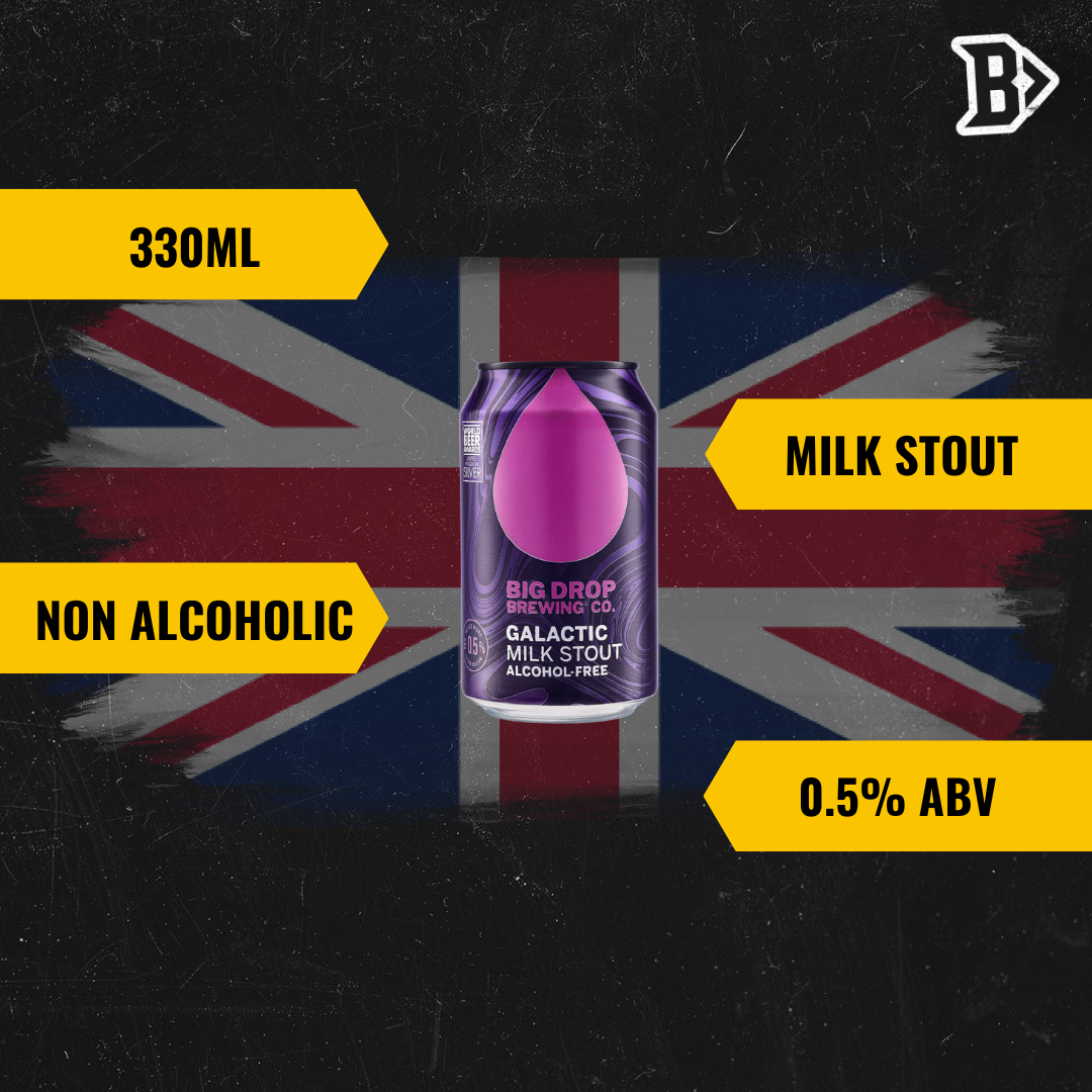 Big Drop Galactic Stout Non - Alcoholic 330ml Cans - 0.5% ABV Big Drop Galactic Stout Non - Alcoholic 330ml Cans - 0.5% ABV