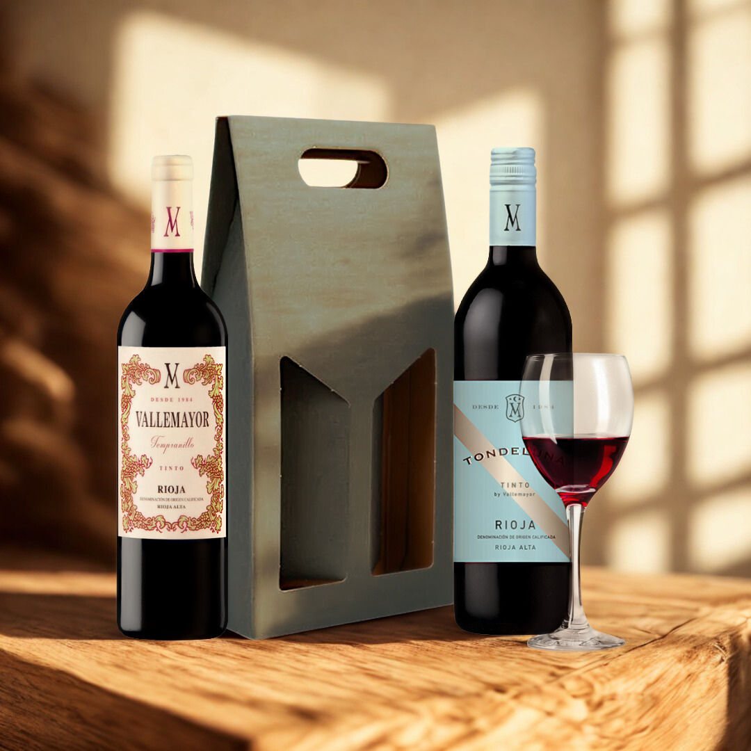 Rioja Classic Spanish Red Wine Gift Set Collection – Tondeluna & Vallemayor (2 x 75cl)