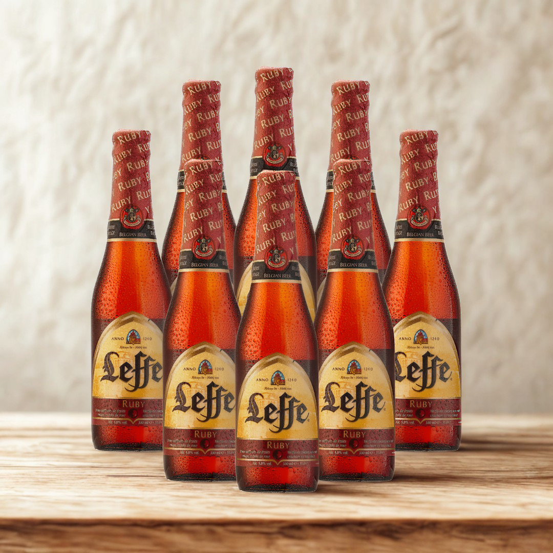 Leffe Belgian Ruby Abbey Beer 330ml Bottles - 5.0% ABV (Multipack)