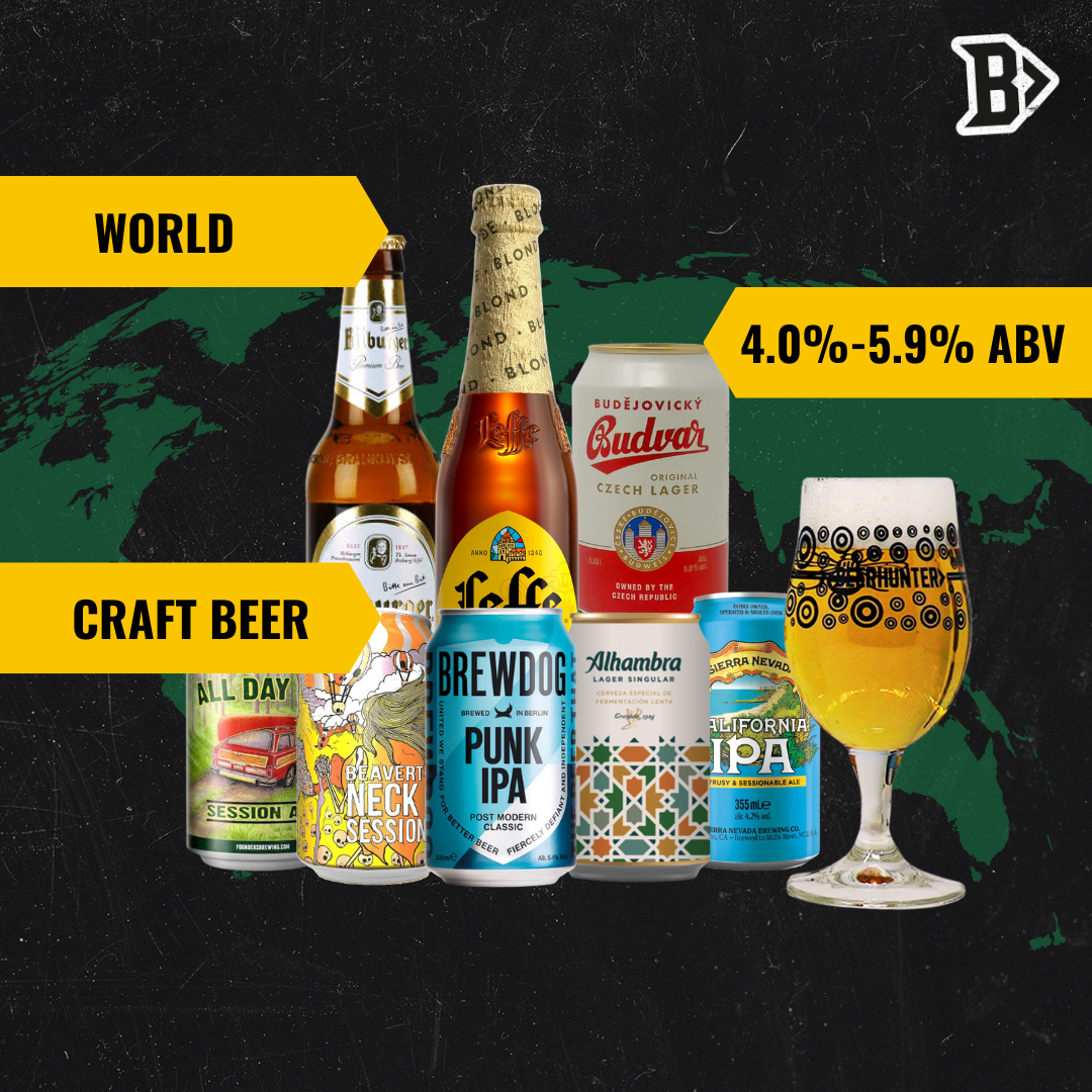 World Craft Beer Breweries 330ml Mixed Beer Selection with Glass (8 Pack)