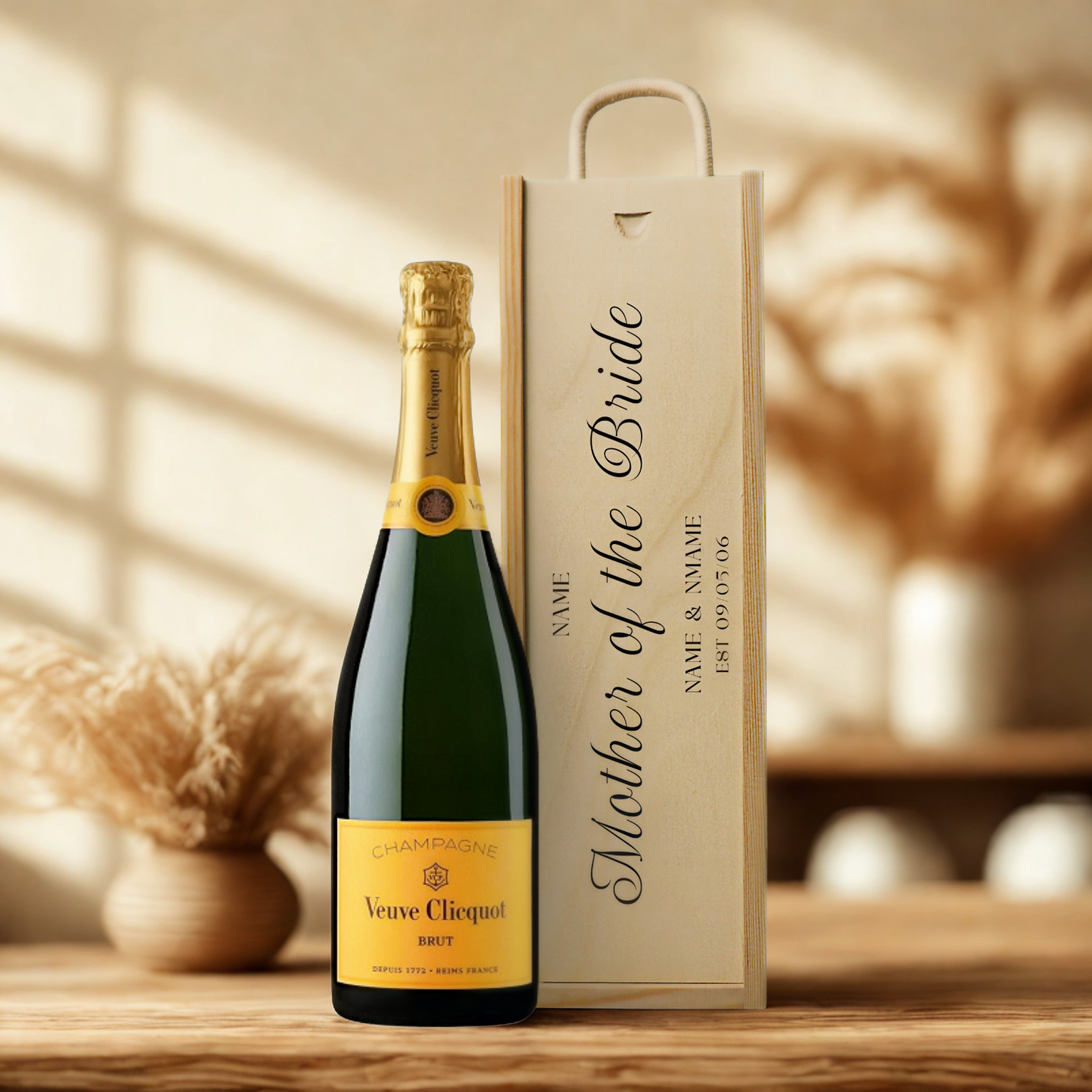 Personalised Mother of the Groom Champagne & Sparkling Gift Set with Wooden Presentation Box