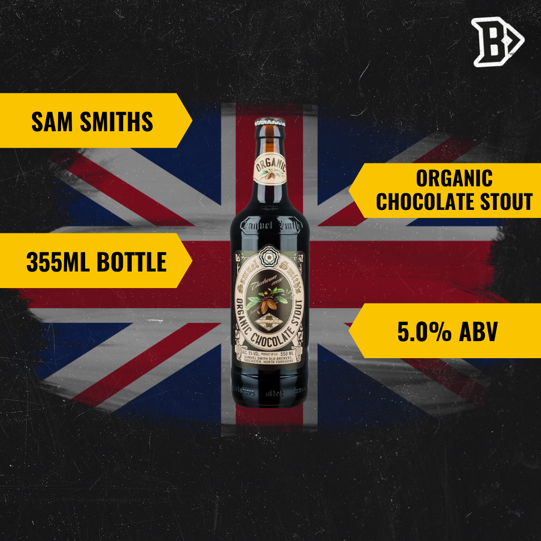 Samuel Smiths British Organic Chocolate Stout 355ml Bottles - 5.00% ABV (12 Pack)