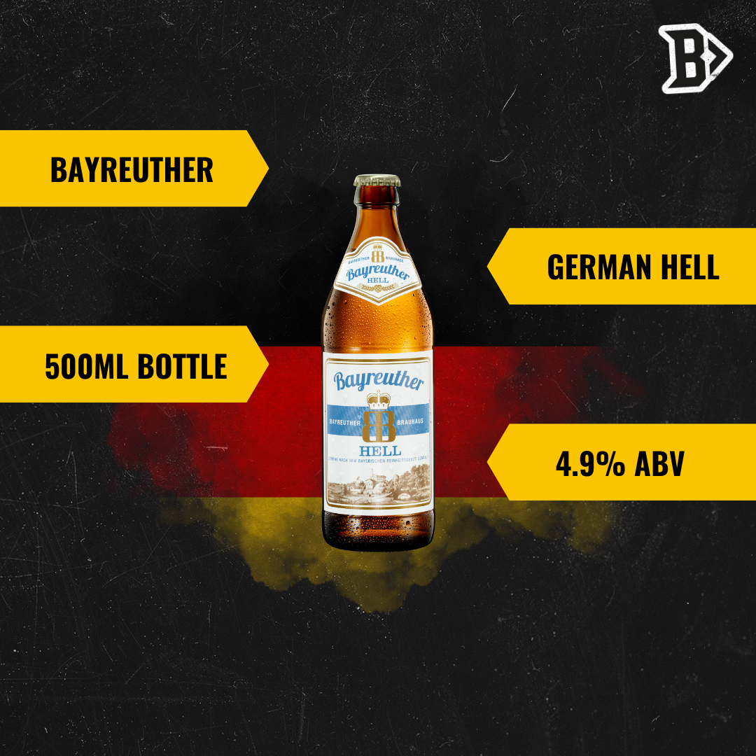 Bayreuther German Helles 500ml Bottles 4.9% ABV (12 Pack)