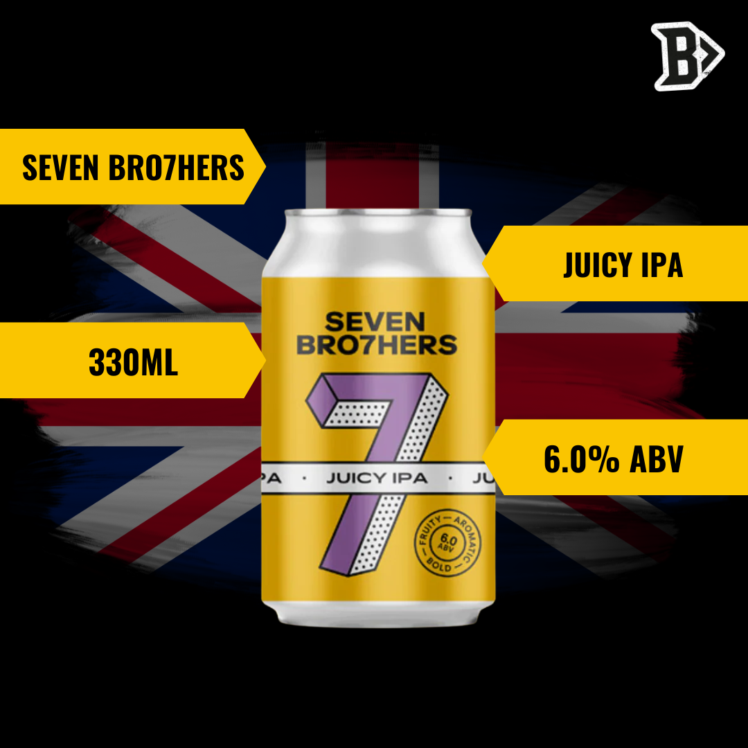 Seven Brothers JUICY IPA New England / Hazy IPA 330 ml Cans – ABV 6.0% (12 Pack)
