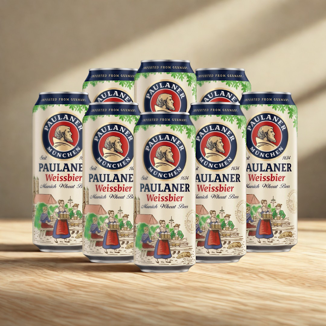 Paulaner Weissbier Premium German Wheat Beer 500ml Cans – 5.5% ABV (Multipack)