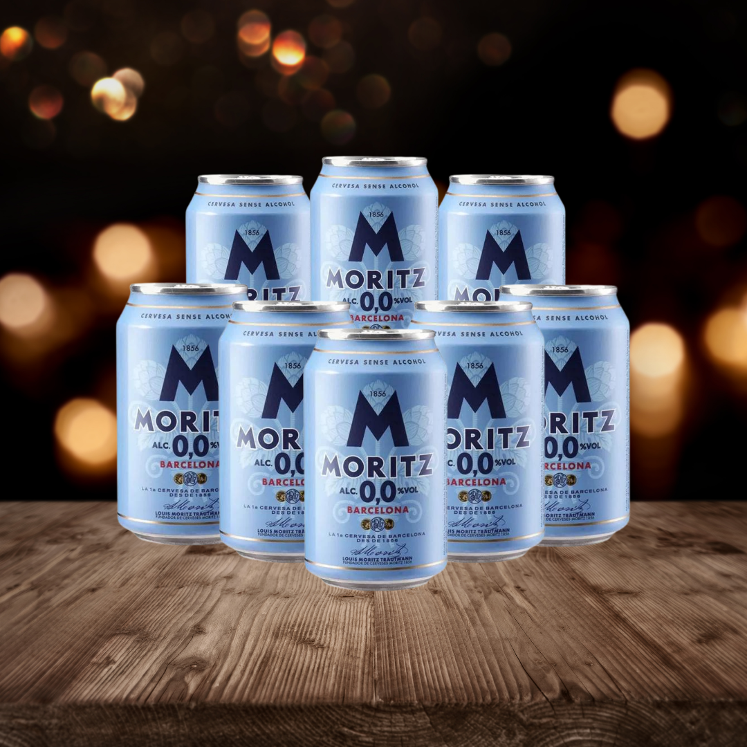 Moritz Barcelona Original Spanish Alcohol Free Lager 330ml Cans - 0.0% ABV (Multipack)