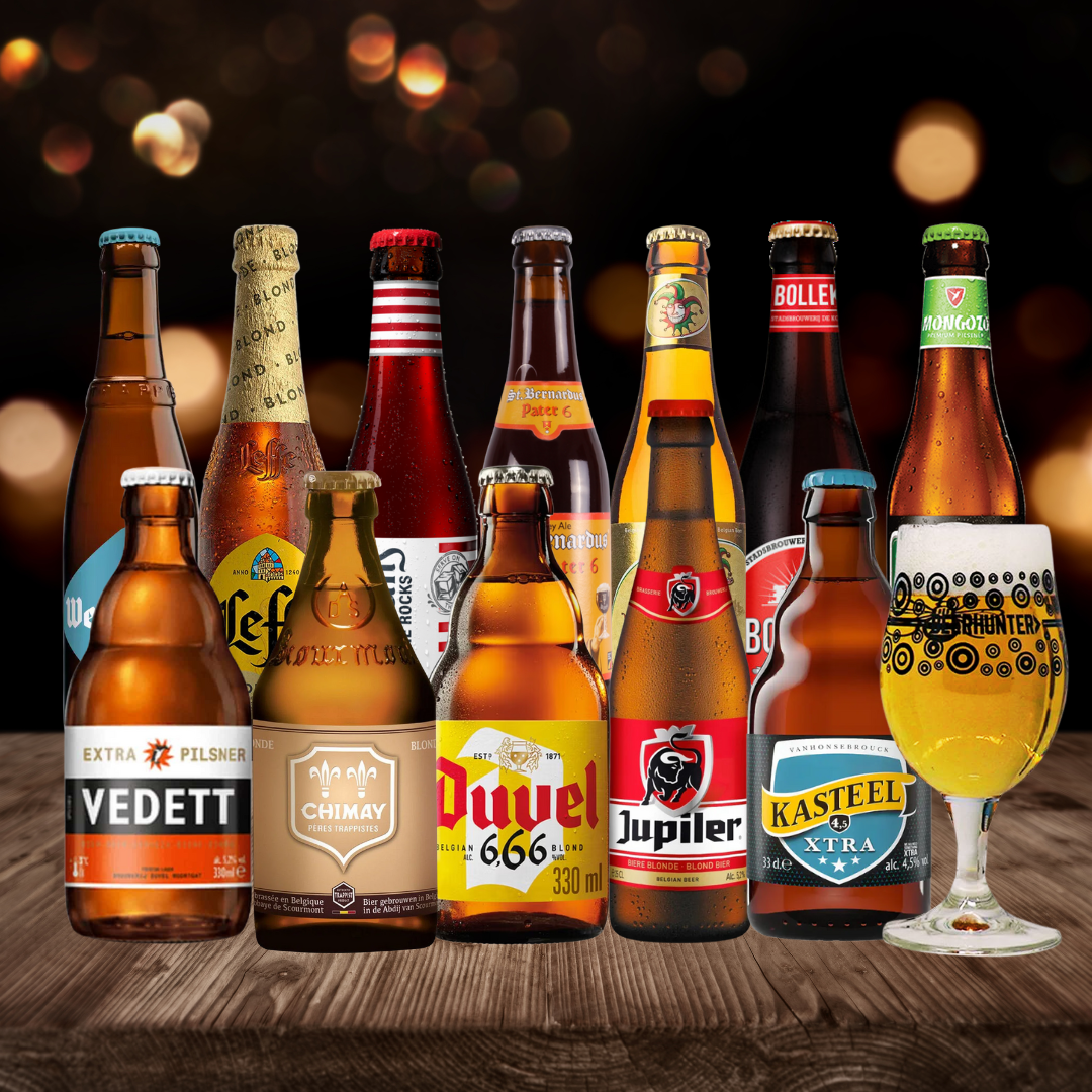 Best of Belgian Craft Beer Mixed Case with Beerhunter Glass (12 Pack)